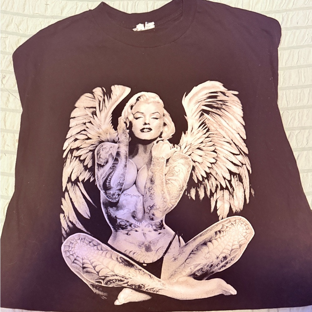 🔥Black Graphic Angel T-Shirt